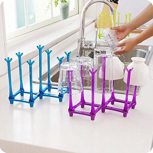 Mug Organizer Holder Cup Drying Rack Adjustable Length &amp; Width Plastic by Zondam
