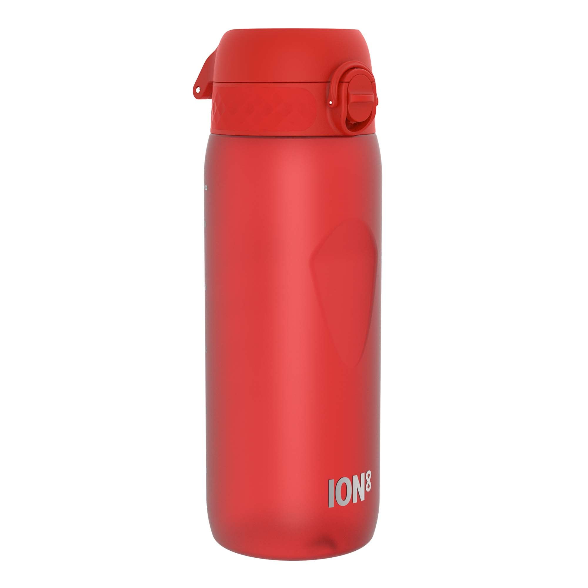 Ion8 Sports Water Bottle, 750 ml/24 oz, Leak Proof, Easy to Open, Secure Lock, Dishwasher Safe, BPA Free, Flip Cover, Carry Handle, Soft Touch Contoured Grip, Easy Clean, Odour Free, Red — image 1