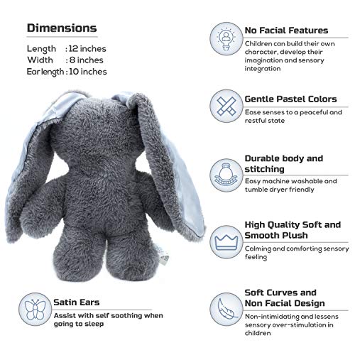 HugMeNow Bunny Plush Stuffed Animal for Therapeutic Calming, Cute LopEared Bunnies for
