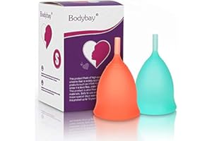 Bodybay Menstrual Cup，Set of 2 Periods Kit with FDA Registered，Best Feminine Alternative Protection to Tampons and Cloth Sanitary Napkins (Small)