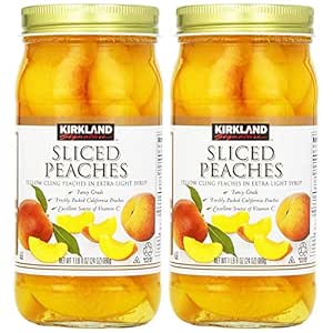 Amazon.com : Kirkland Signature Sliced Peaches, 24oz Glass Jar (Pack of