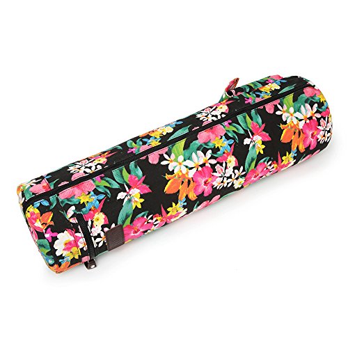 Fremous Yoga Mat Bag and Carriers for Women and Men - Double Storage Pocket - Easy Access Zipper - Adjustable Shoulder Strap and Handle (Peony)