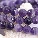 Natural Faceted African Amethyst Gemstone 8mm Round Beads Stretch Bracelet 7 Inch