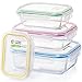 Glass Food Storage Containers with Lids - Kitchen Meal Prep Lunch Boxes 4-Pack - Freezer, Microwave, Dishwasher Safe - Variety Set (12 Oz, 22 Oz, 35 Oz, 52 Oz)