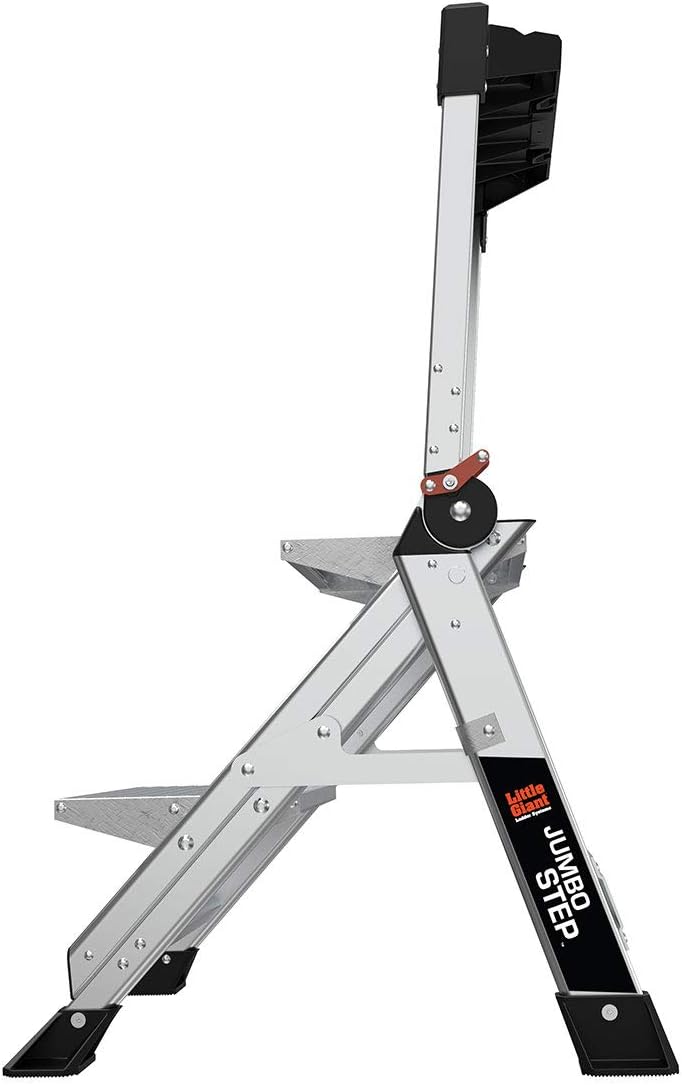 Little Giant Ladders, Jumbo Step, 2-Step, 2 foot, Step Stool, Aluminum, Type 1AA, 375 lbs weight rating, (11902) - - 