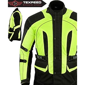 Motorjas zichtbaarheid heren 4 seizoenen – Lange 3/4 waterdichte motorjack met CE gepantserd (EN 1621-1) – Texpeed…
