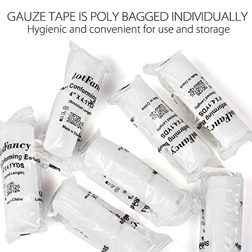 LotFancy Gauze Bandage Roll, 36Count Gauze Wrap, 4" x 4 Yards