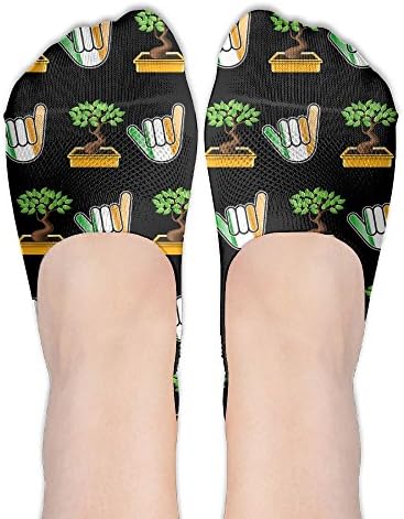 NO WORRIES Hand With Ireland IRL Irish Bonsai Tree Girls Casual No-Show Ankle Socks Low Cut Liner Socks