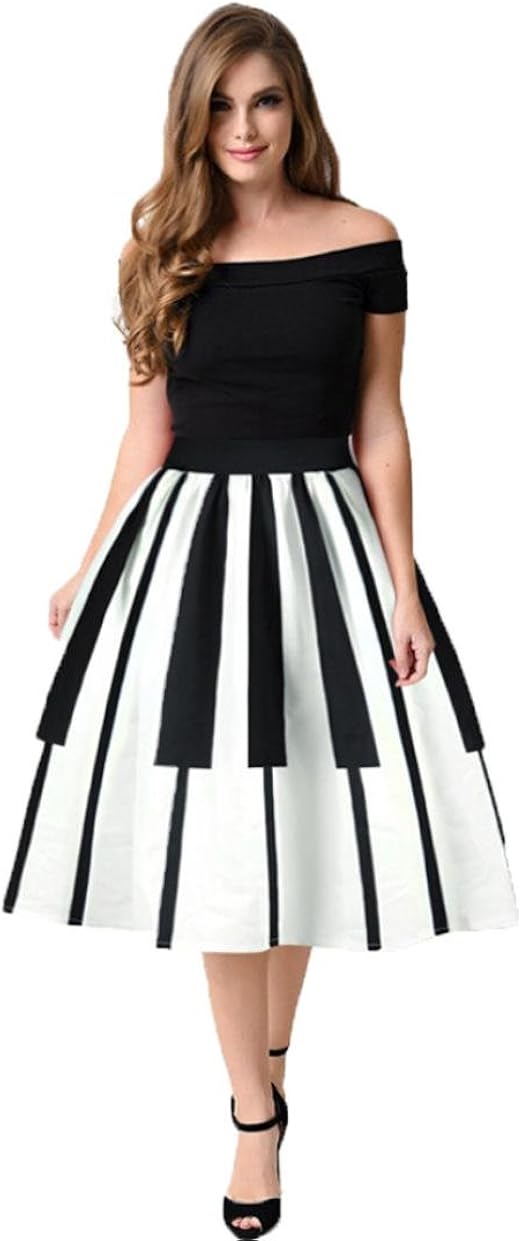 Damen Satin Rock Hochwaage A-Linie - Eleganter Midirock Für Business & Party