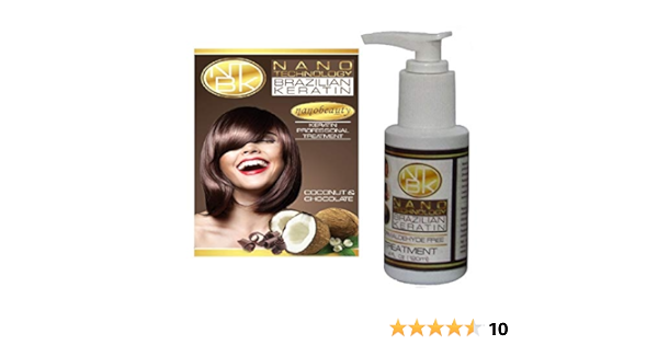 مجموعة أمازون كوم نانو تكنولوجي بالكيراتين البرازيلي 4 أونصة وجوز الهند مع الشوكولاتة 4 أونصة للعناية الشخصية الصحية