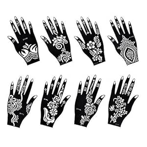 amazoncom stencils for henna tattoos 6 self adhesive beautiful body
