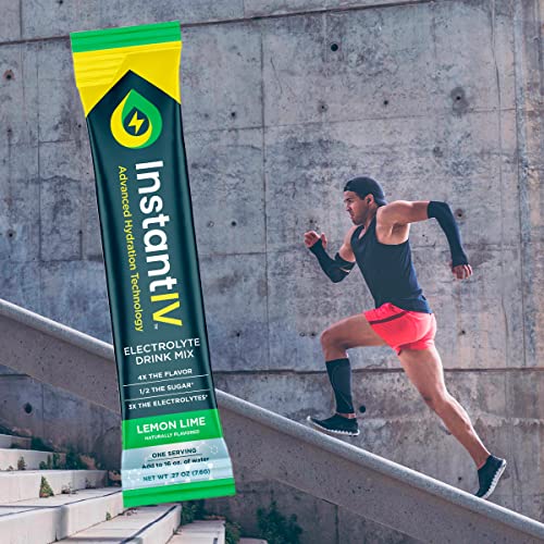 ELECTROLYTES POWDER – 3X ELECTROLYTES,1/2 SUGAR WITH VITAMIN C, B3, B6, ELECTROLYTES POWDER PACKETS FOR HYDRATION, RECOVERY & IMMUNITY, VEGAN & GLUTEN FREE | LEMON LIME – 8 PACKETS