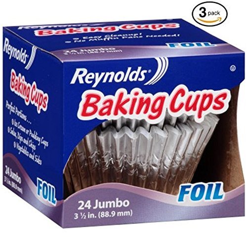 Reynolds Baking Cups, Foil, Jumbo, 3 1/2 In (3 Pack- 72 Count)