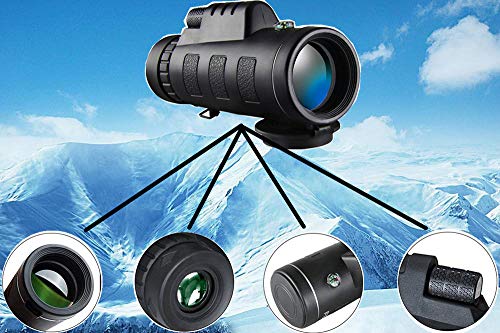 Monocular Telescope Vemico 12x50 High Powered Waterproof Wide View Monoculars Scope Phone Adapter Compass Tripod Bird Watching Hunting Hiking Stargazing