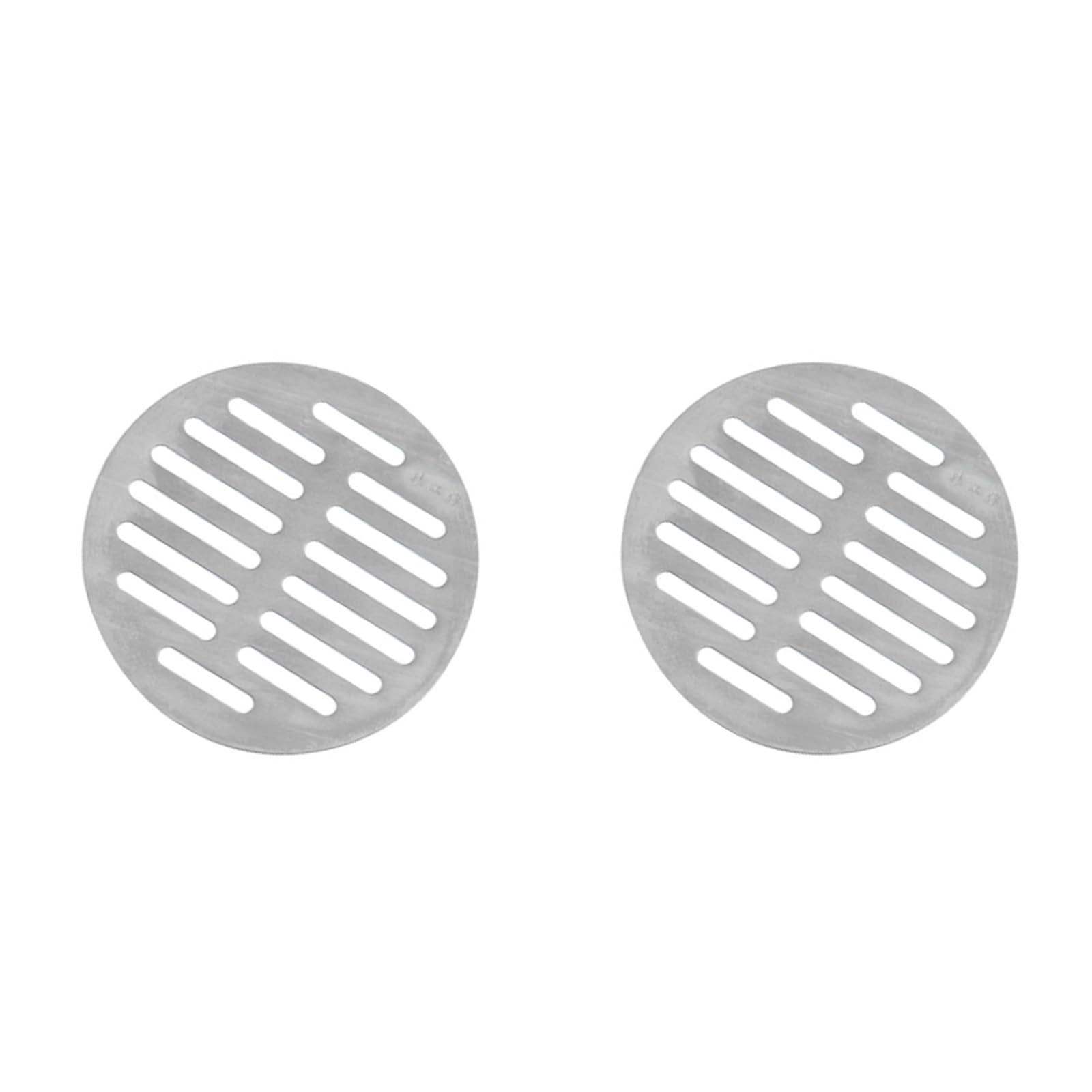 METALLIXITY Round Floor Drain Cover (4.5") 2Pcs, Stainless Steel Shower Drain Grate - for Furniture Repair, Bathroom Kitchen, Silver Tone