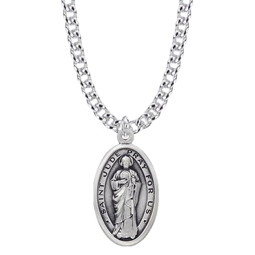 Saint Chain True Faith Jewelry Sterling Silver Patron Saint Necklace Christian ...