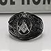 MOWEN Jewelry Men's Black Plated Stainless Steel Masonic Vintage Ring 3D Large G Mason Master Freemason /Master Mason Vintage Signet Ring (12)