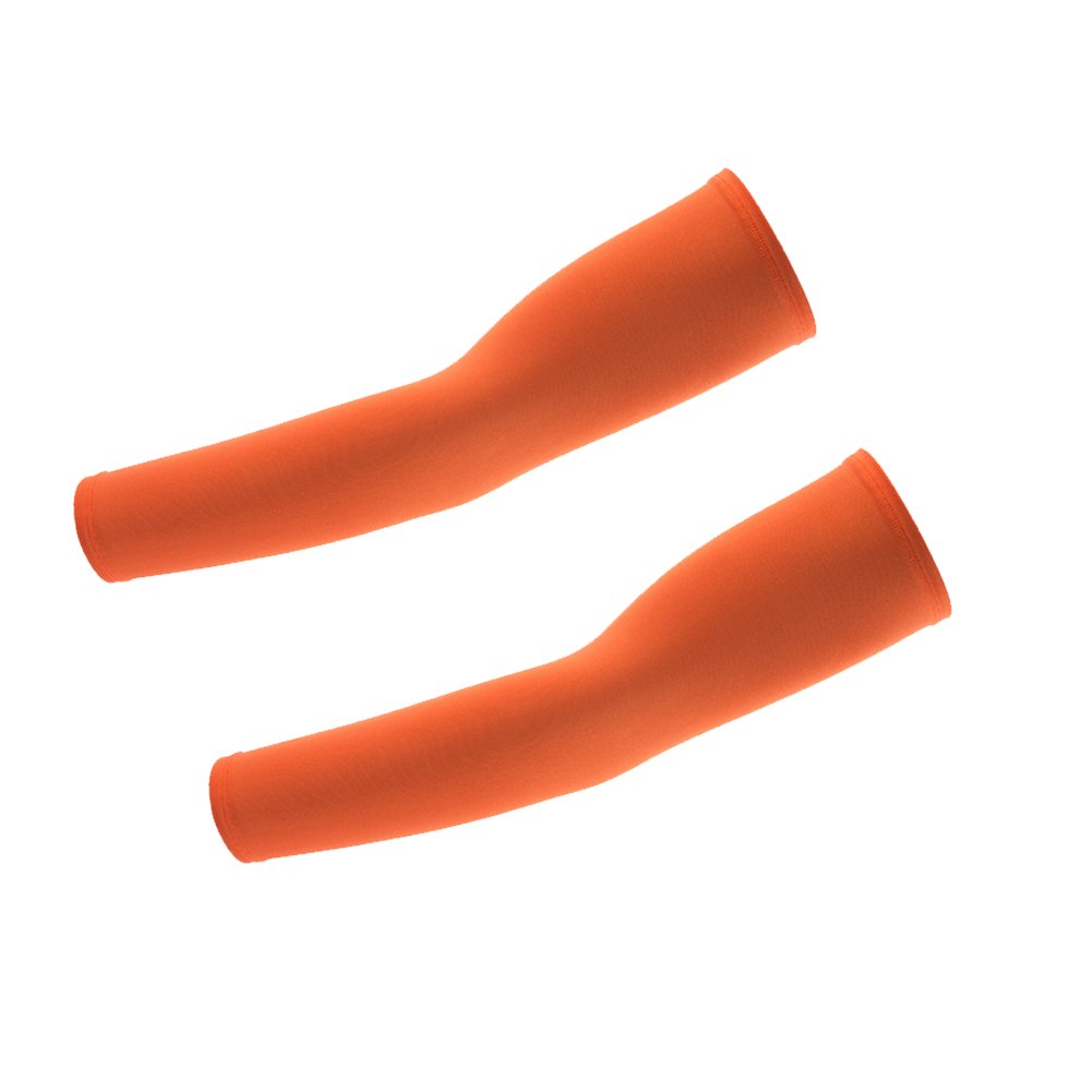 Hi-crazystore Arm sleeves Keep Warm For UV Protection Sun sleeves (Orange)