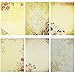 Rancco Stationery Paper/Letter Writing Paper, 60 pcs Printable Kraft Paper, Letter Writing Paper Set, Assorted Flower Design Decorative Paper Pad, 26x18.5cm