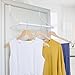 Magicfly Over The Door Closet Rod, Heavy-Duty Over The Door Hanger Rack with Hanging Bar for Coat, Towels Holder, Freshly Ironed Clothes, White