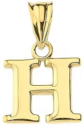 14K Yellow Gold Fine Mini Dangling Initial A-Z