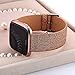 Moonooda Compatible for Fitbit Versa Band Women, Replacement Wristband Glitter Sparkle for Smartwatch Versa,Women Elegant Strap Compatible for Fitbit Versa, Rose Gold