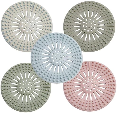 5 Pack Hair Catcher Hair Stopper Shower Drain Covers Sink Strainer for Bathroom Bathtub and Kitchen