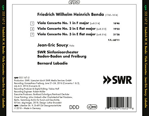 Benda: Viola Concertos 1-3