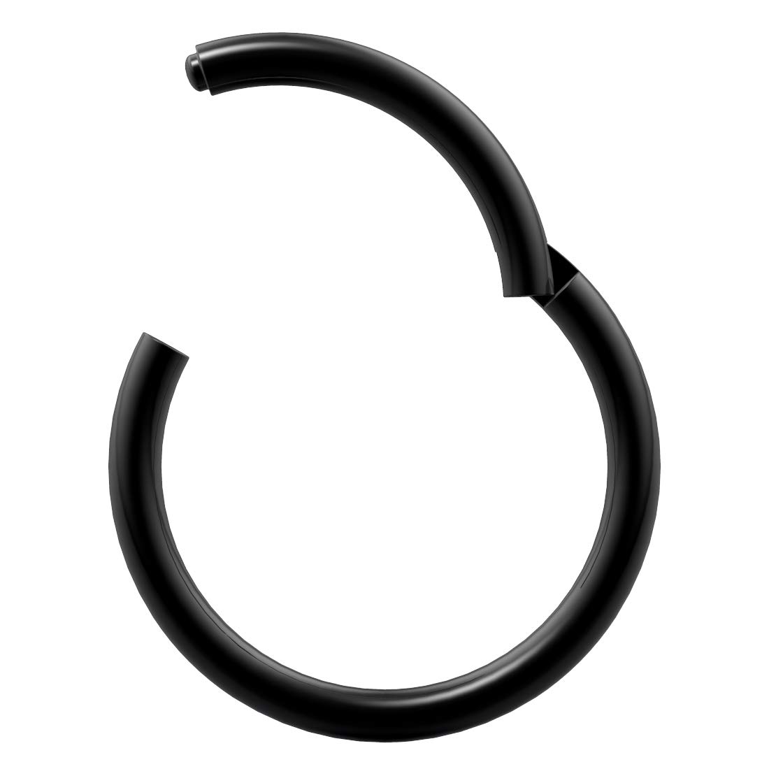 Bling Piercing 18g 1mm Hinged Segment Rings Septum Bar Norstril Seamless Clicker Hoop Cartilage Bar Nose Bar Lip Ear Black 10mm