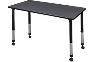Regency Kee Height Adjustable Mobile Classroom Table, 42" x 24", Grey