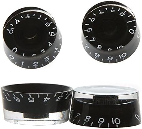 Twinbuys 4pcs Speed Control Knobs Black for Gibson Les Paul Replacement Electric Guitar Parts