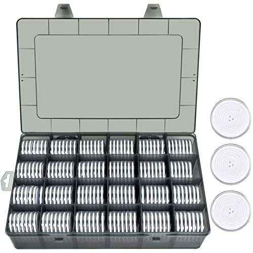 FULLCASE 168 Pieces 46mm Coin Capsules with Foam