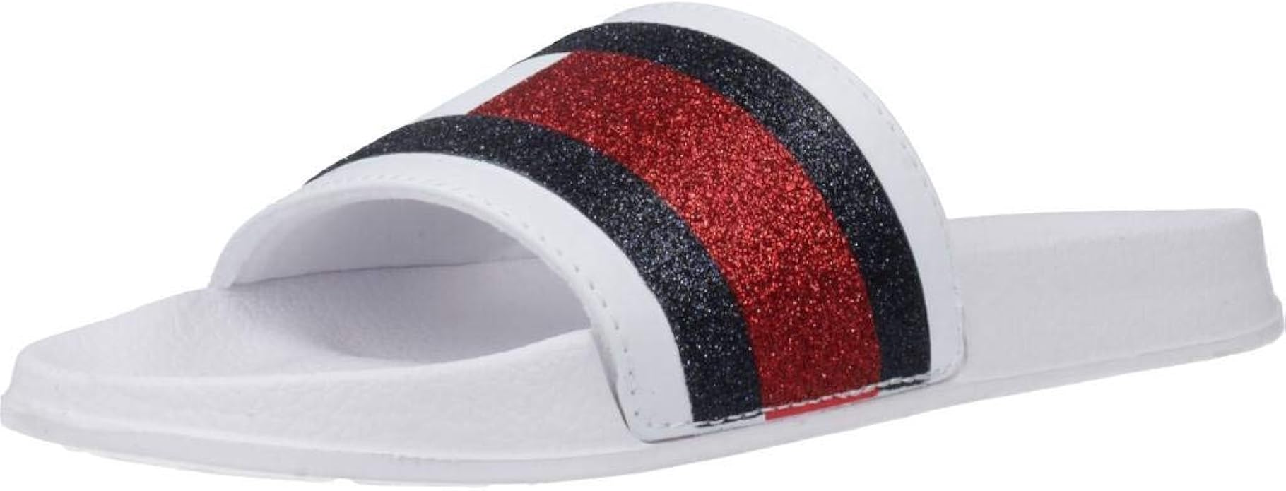 white tommy hilfiger slides