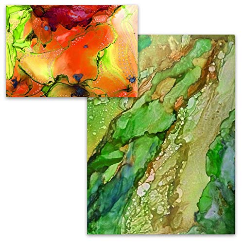 White Alcohol Ink Paper - 25 Sheets Pixiss Heavy Weight Art Paper for Alcohol Ink & Watercolor - Extra Smooth Synthetic Paper A4 8x12 inches, 300gsm