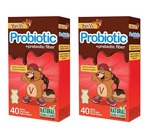 Yum V's Probiotic Plus Fiber, Vanilla, 2x40 Count