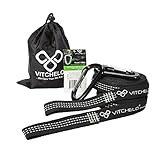 Hammock Straps with Carabiner Hooks & Adjustable Loops by Vitchelo - Heavy Duty Tree Straps Best for Camping, Indoor, Balcony & Travel - Extra Long, Ultralight Polyester Straps - Support Up to 400lbs