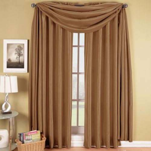 Elegance Solid Rod Pocket Window Treatment- Panels, Valances and Scarves. Available in various colors and sizes to enhance your home décor. 42X63 IN Each Panel, Mushroom