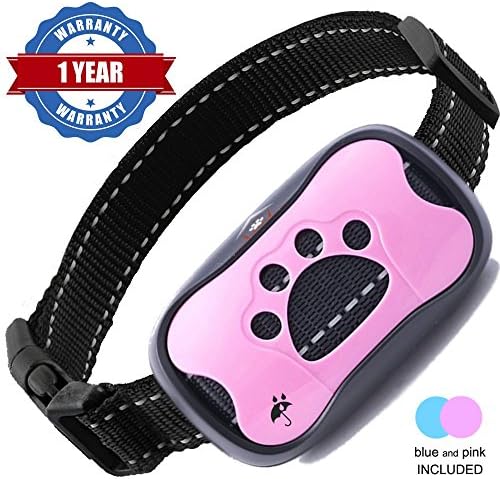 Dog Bark Collar 2018 Upgrade - Humane Automatic &amp; Hands Free - No Shock - No Harm - Waterproof E Collar - 7 Adjustable Sensitivity Levels - Small Medium Large Dogs - FREE BONUS! Clicker &amp; eBook! 