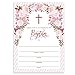 Girl Baptism Invitations with Envelopes (Pack of 25) Pink Christening Invite Large 5x7 Religious Celebration Christian Church Blessing Baptismal Dedication Fill In the Blank Excellent Value VI0095B