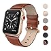 SWEES Leather Band Compatible for iWatch 38mm 40mm, Genuine Leather Replacement Strap Rose Gold Buckle Compatible iWatch Series 6 5 4 3 2 1 Sports & Edition Women And Men, Deep Brown