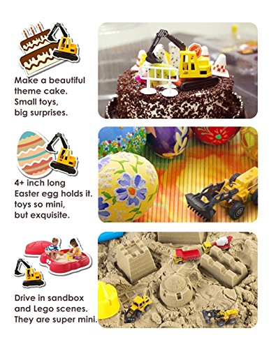 U DREAM Construction Vehicles for Kids Toys, 5 Assorted Mini Diecast Trucks Excavator Loader Bulldozer Dump Cement Mixer, Tiny Toys for Toddlers Boys and Girls, Construction Cake Topper Party Favors - Thumbnail 5