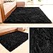 gdmgdr Ultra Soft and Fluffy Nursery Rugs 4cm High Pile Area Rugs for Bedroom and Living Room 4' x 5.3', Black