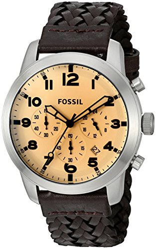 Fossil Men's FS5178 Pilot 54 Chronograph Dark Brown Leather Watch