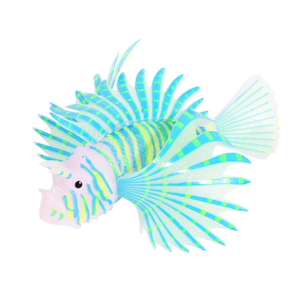Artificial Glowing Lion Fish Luminous Fake Fish Aquarium Fish Tank Landscape Ornament Glow Simulation Animal Decoration[blue]