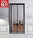 Magnetic Screen Door for Folding Front Temporary Mesh - Ninepea Flexible Magnet Mosquito Screen Netting Doors Patio bug, Full Frame Invisible Velcro. Doors and Screens Openings up - 36”x83” MAX-Black