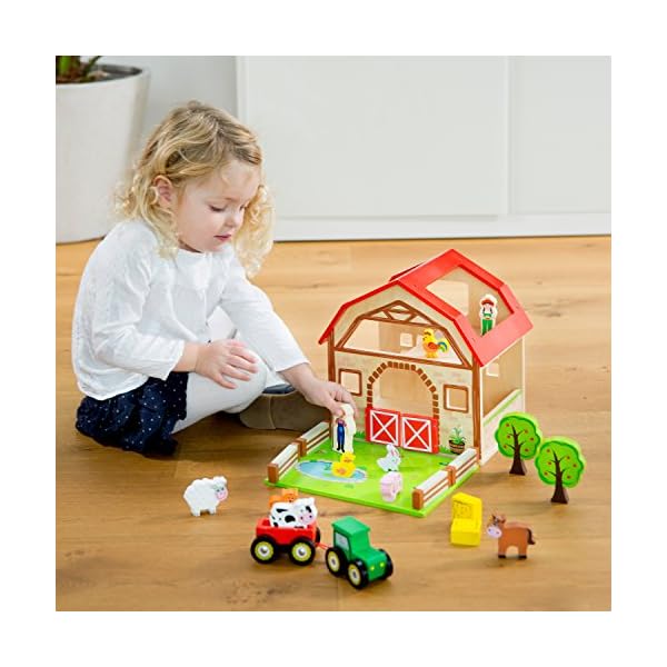 New Classic Toys - 10850 - Bauernhof Spielset - Holz – Bild 3