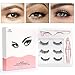 Magnetic Eyelashes and Magnetic Eyeliner Kit with Tweezer,Waterproof Liquid Eyeliner ,Reusable 5 Magnets 3D Magnetic Natural False Eyelashes Comes with 3 pairs