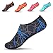 JACKSHIBO Men Women Quick-Dry Water Skin Shoes Aqua Socks for Water Sports Swim Surf Yoga Exercice Beach Blue XXXL