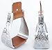 PRORIDER Horse Western Saddle Stirrup Stirrups Carved Aluminum 5-1/4″ Wide Leather 51109thumb 3