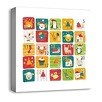 Canvas Wall Art Cartoon Picture Canvas Prints Home Artwork Decoration for Kids Bedroom Bathroom - 12x12 inches